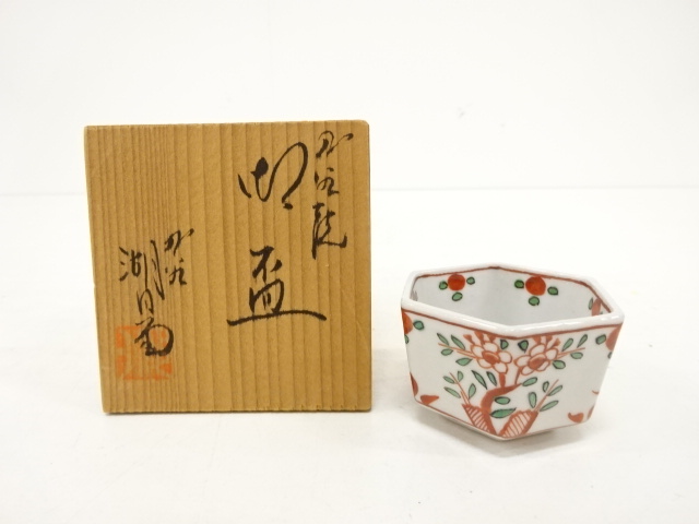 九谷焼　山本重義作　色絵　小紋手　鳥図　瓢箪瓶　共箱　D　R5292B 九谷焼 山本重義作 色絵 小紋手 鳥図 瓢箪瓶 共箱 D R5292B